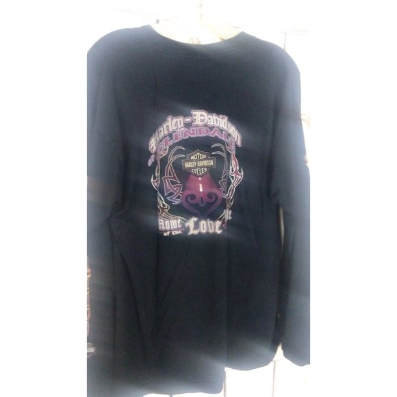 Mens black Harley Davidson long sleeve pullover tshirt - Picture 3 of 3